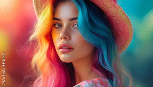 vibrant colors and softly blurred background create an enchanting atmosphere