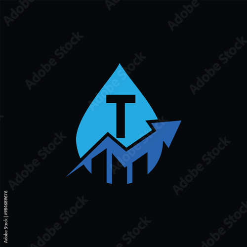 Financial Growth Symbol And Letter T Logo