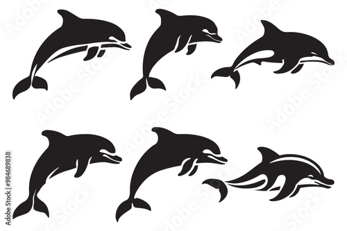 Dolphin silhouette vector illustration