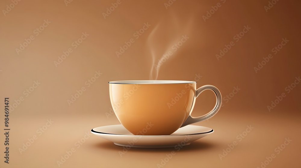 Simple coffee cup with steam Simple coffee cup with steam