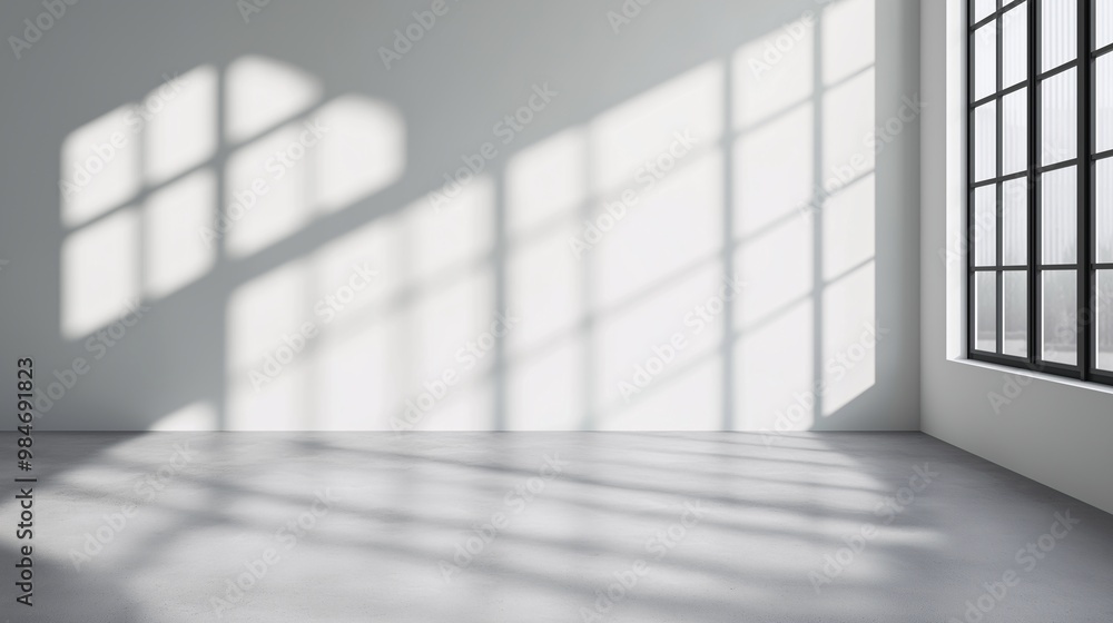 Fototapeta premium Bright Minimalist Interior with Shadows and Light