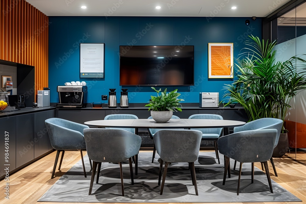 Fototapeta premium Modern Conference Room with Stylish Decor and Amenities