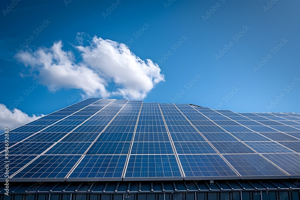 Solar Panels Harnessing Sunlight Under a Clear Blue Sky Solar Panels Harnessing Sunlight Under a Clear Blue Sky