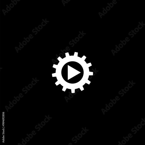  Video settings icon isolated on dark background