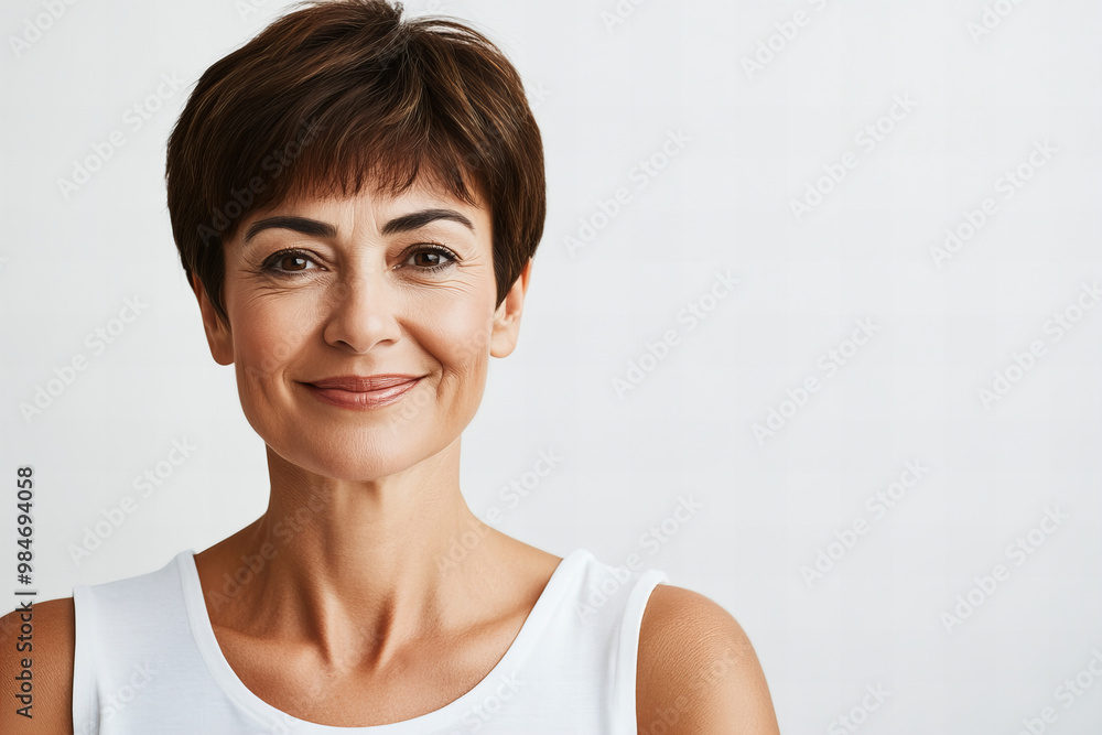 Elegant portrait of a middle-aged woman, showcasing a confident and sophisticated expression, perfect for themes of beauty, grace, and maturity.
Elegant portrait of a middle-aged woman, showcasing a confident and sophisticated expression, perfect for themes of beauty, grace, and maturity.