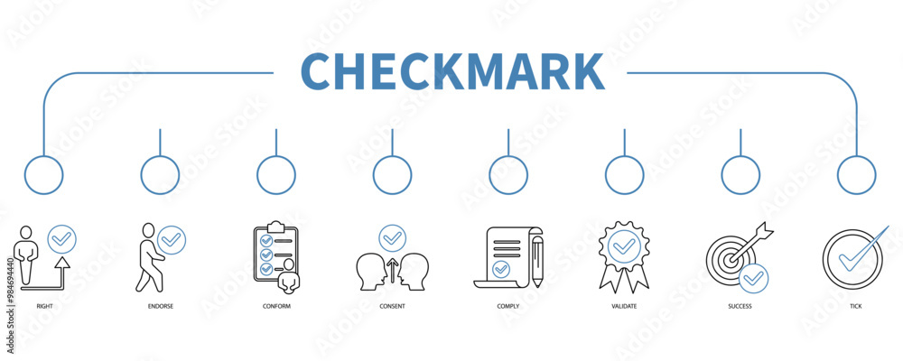 Checkmark banner web icon vector illustration concept
Checkmark banner web icon vector illustration concept