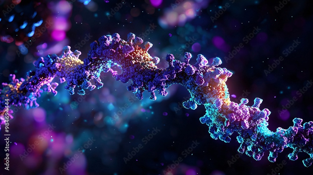 Abstract Representation of a Virus or DNA Strand Abstract Representation of a Virus or DNA Strand