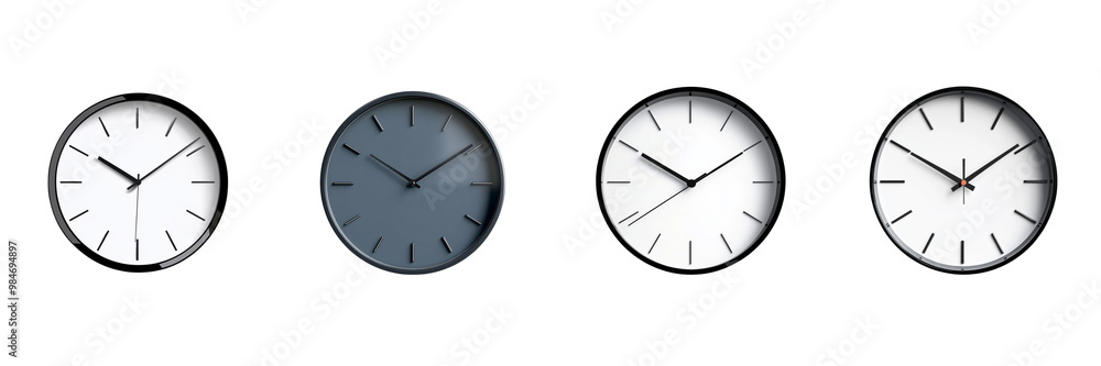 minimalist wall clock with simple, elegant lines and modern design isolated on transparent png background minimalist wall clock with simple, elegant lines and modern design isolated on transparent png background