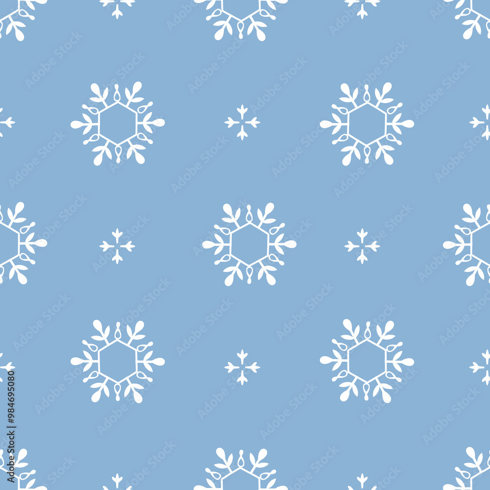 Seamless pattern with snowflakes on blue background vector. Seamless pattern with snowflakes on blue background vector.