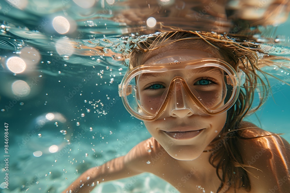 Joyful Underwater Adventure: A Child's Delight in the Pool Joyful Underwater Adventure: A Child's Delight in the Pool