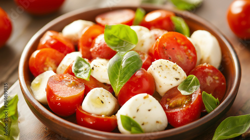 salada de tomate e mussarela photo