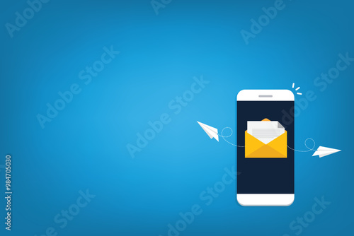 Newsletter. vector illustration of email marketing. subscription to newsletter, news, offers, promotions. a letter and envelope. subscribe, submit. send by mail.