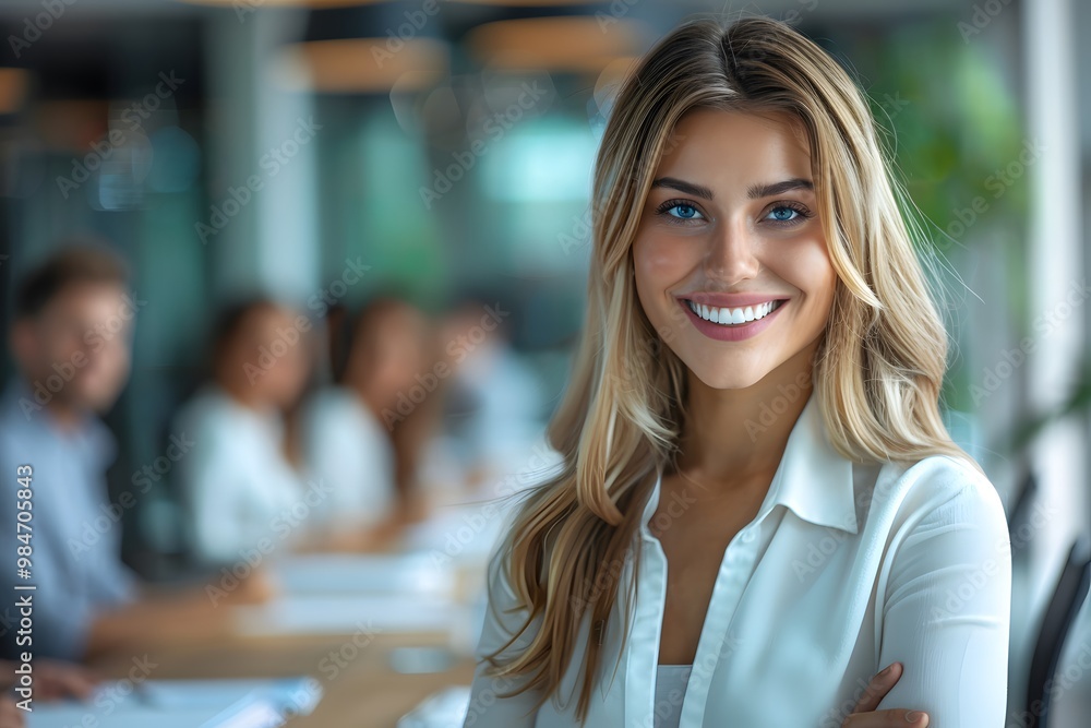 Confident Professional in a Modern Office Setting Confident Professional in a Modern Office Setting