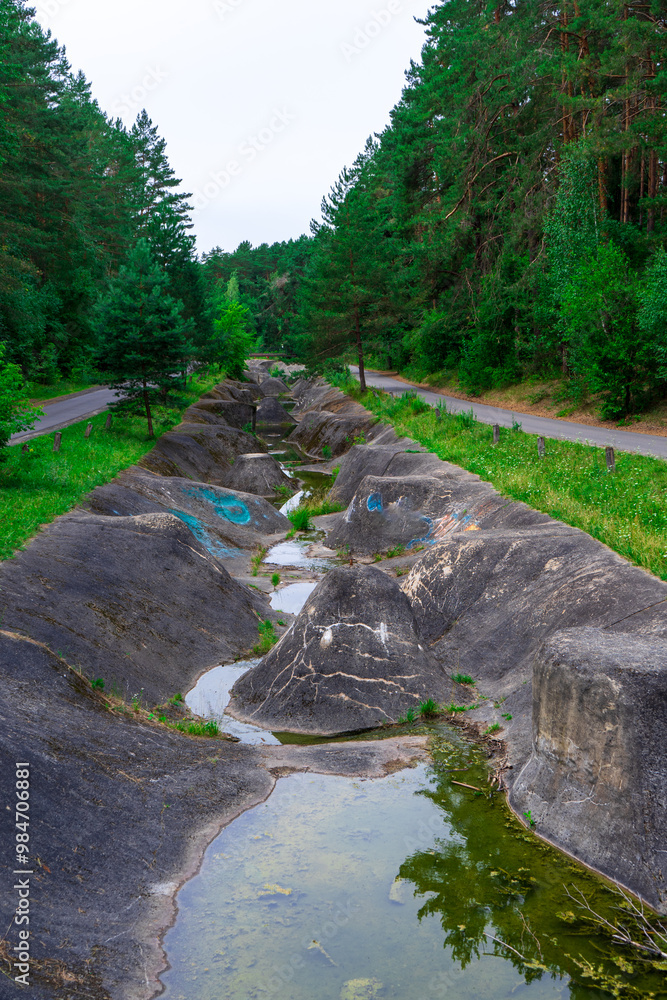 Concrete artificial slalom channel for kayaking sports, Minsk Belarus