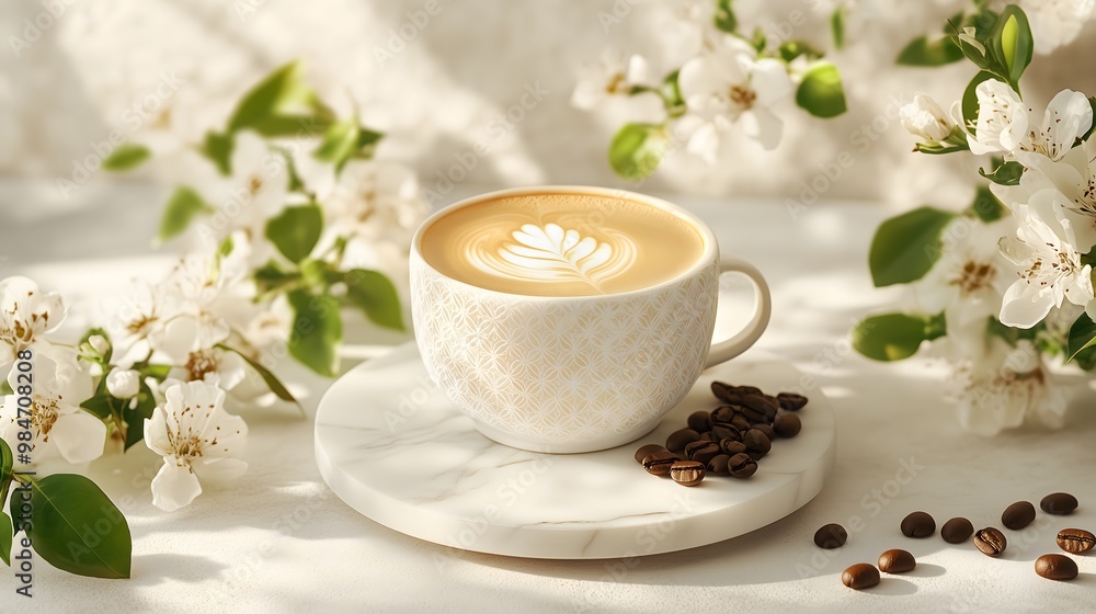 cup of coffee with flowers cup of coffee with flowers