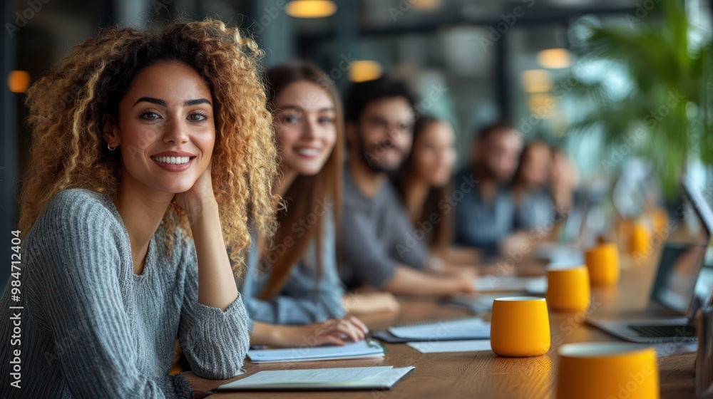 Team motivation concept, diverse individuals working together around a large table, innovative ideas flowing Team motivation concept, diverse individuals working together around a large table, innovative ideas flowing
