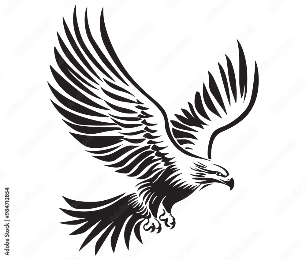 Obraz premium Flying eagle vector illustration