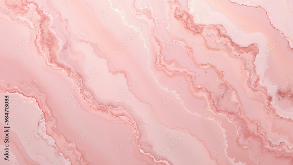 Soft pink marble texture with flowing patterns in abstract design and copy space