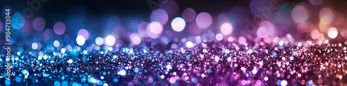 abstract glitter silver, purple, blue lights background. de-focused. banner , Generated with Artificial Intelligance