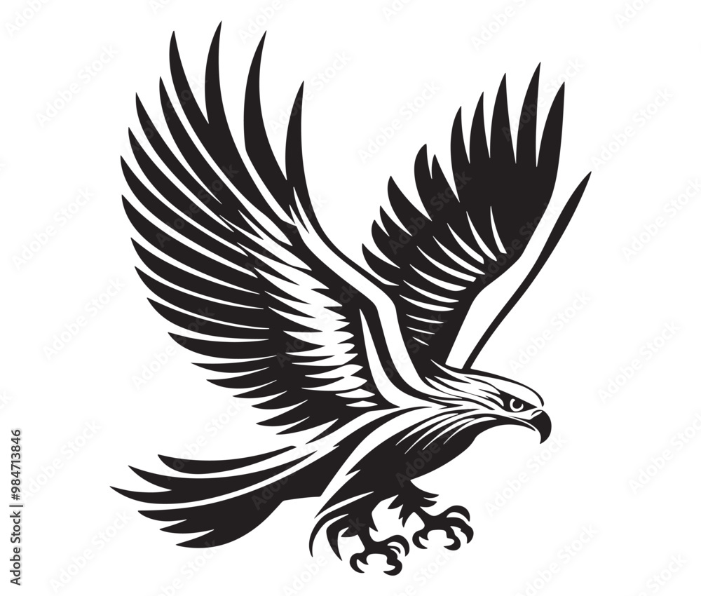 Obraz premium Flying eagle vector illustration