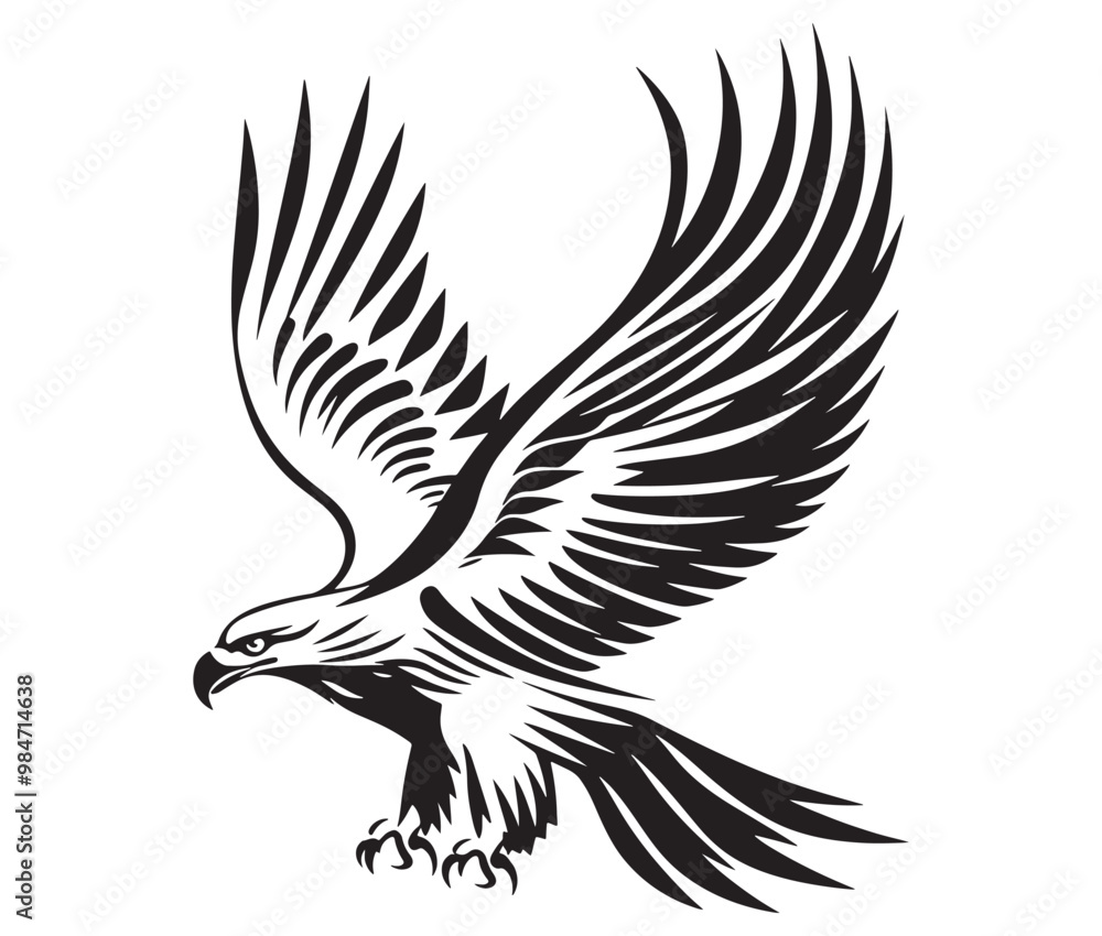 Obraz premium Flying eagle vector illustration