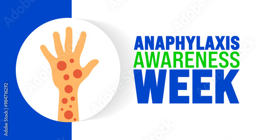 Anaphylaxis Awareness Week background or banner design template is observed every year in October. Holiday concept. Template for card, poster, placard, template. eps 10