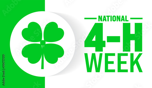 4-H Week or 4H Week background or banner design template is observed every year in October. Holiday concept. Template for card, poster, placard, template. eps 10