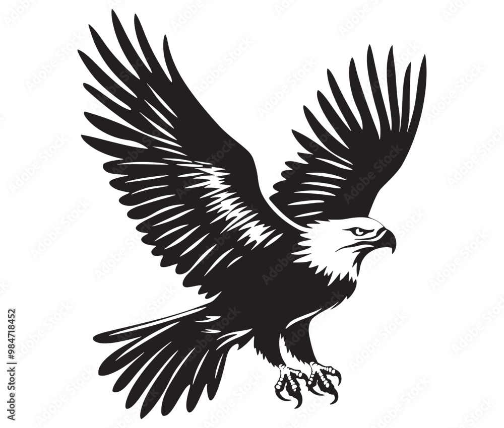 Fototapeta premium Flying eagle vector illustration