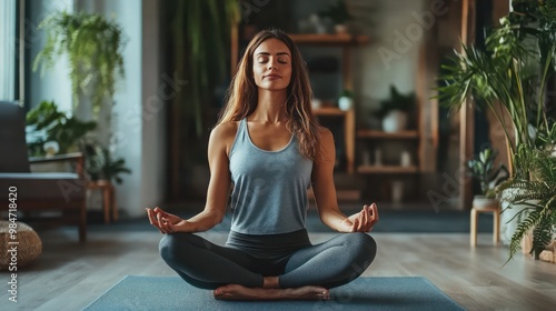 Yoga for high blood pressure relief, showing calm poses and stress reduction