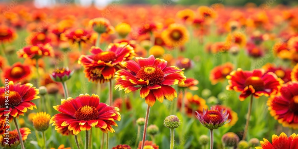 Vibrant field of red and yellow flowers, blooms, nature, floral, colorful, meadow, botanical, vibrant, petals, garden, flora Vibrant field of red and yellow flowers, blooms, nature, floral, colorful, meadow, botanical, vibrant, petals, garden, flora