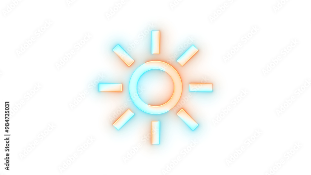 Neon icon brightness symbol brown cyan color transparent background Neon icon brightness symbol brown cyan color transparent background