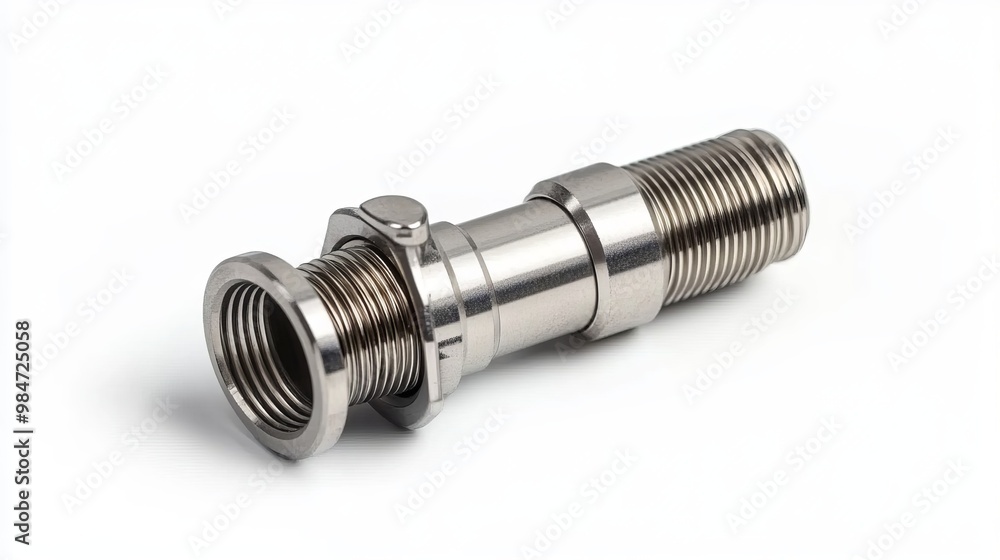 BNC tee connector for coaxial cables, isolated against a white background BNC tee connector for coaxial cables, isolated against a white background