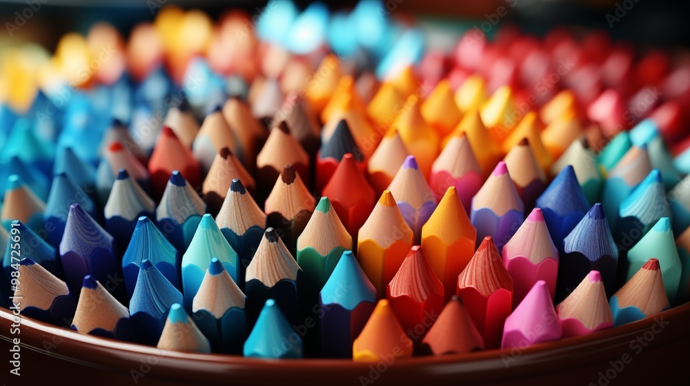colorful crayons and pencils. colorful crayons and pencils.