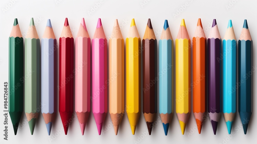 Colorful pencils on isolated white background. Colorful pencils on isolated white background.