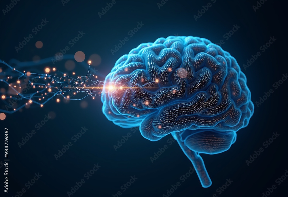 Fototapeta premium Brain with Artificial Intelligence network stock Image