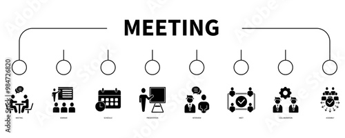 Meeting banner web icon vector illustration concept