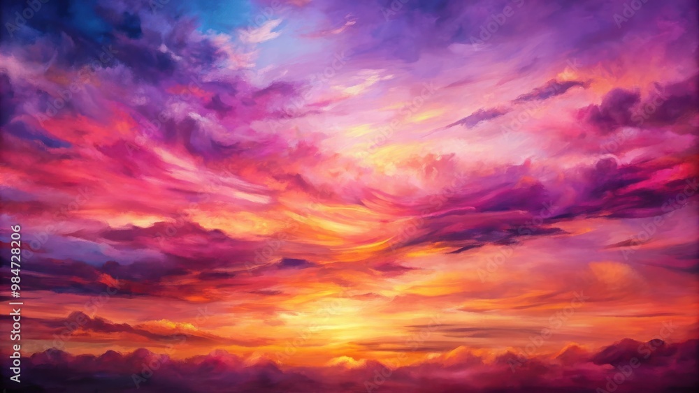 Fototapeta premium Abstract canvas with warm dusk purple and sunset pink smears resembling evening skies , art, painting, canvas, abstract, sunset, dusk