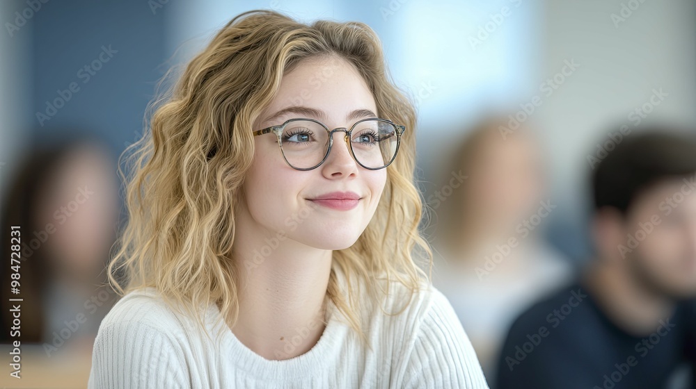 Portrait of a Thoughtful Woman Wearing Glasses, Featuring Natural Light and a Soft Background, Capturing a Moment of Reflection and Introspection Portrait of a Thoughtful Woman Wearing Glasses, Featuring Natural Light and a Soft Background, Capturing a Moment of Reflection and Introspection