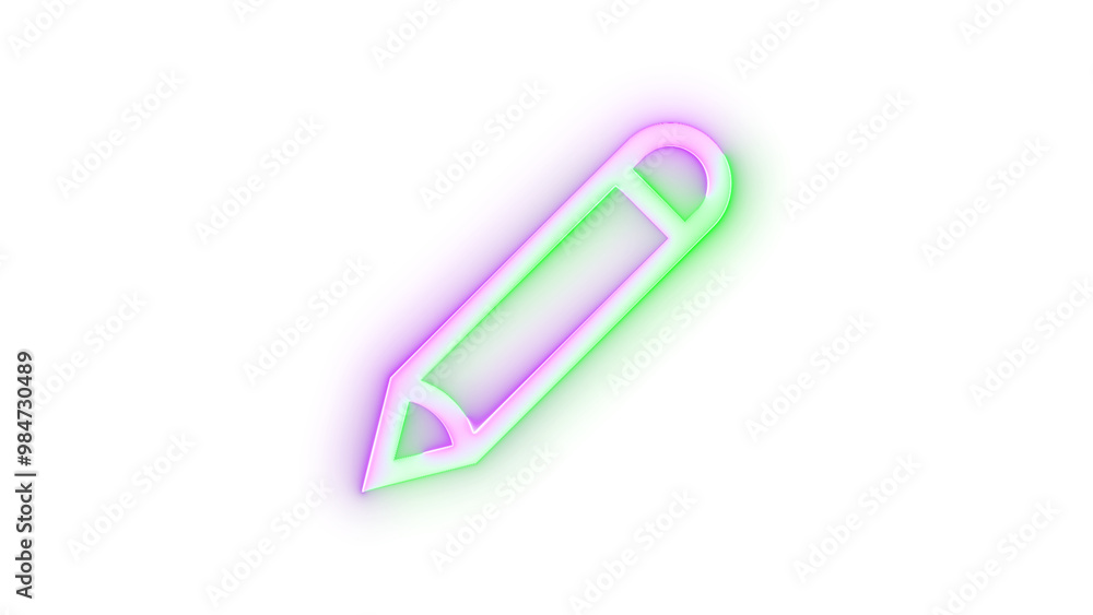 Neon icon edit pen symbol purple green color transparent background Neon icon edit pen symbol purple green color transparent background