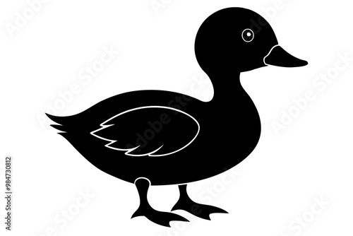 baby duck silhouette vector