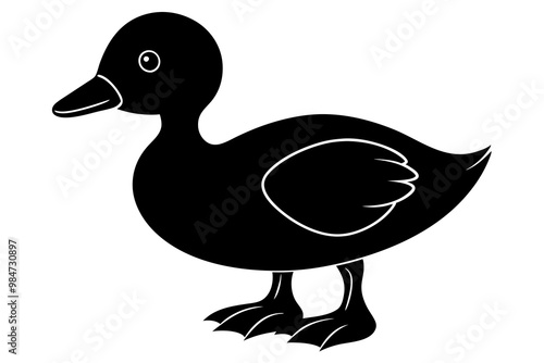 baby duck silhouette vector