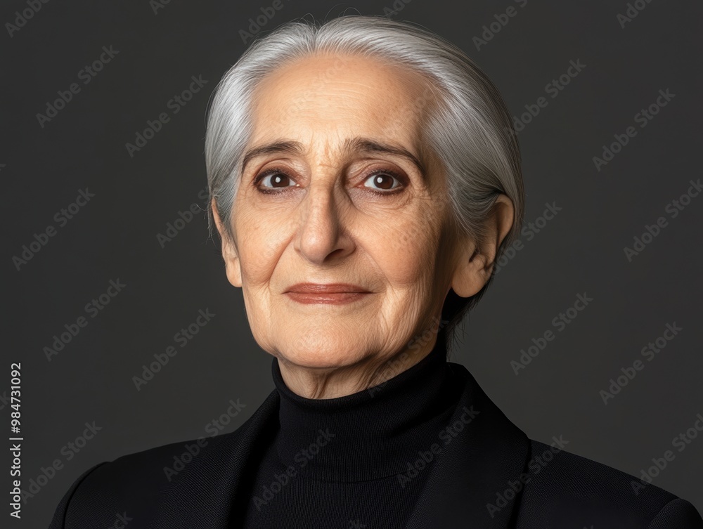 Obraz premium charismatic italian elderly woman with a silver hair, 