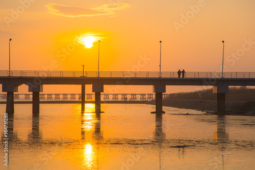 Hengsha Island, Chongming District, Shanghai - Sunset at sea photo