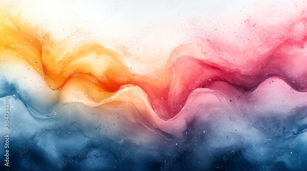 Obraz premium Abstract Watercolor Painting with Swirling Colors
