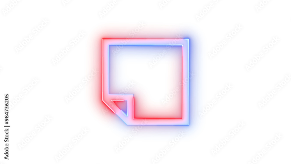 Neon icon quick note symbol blue red color transparent background Neon icon quick note symbol blue red color transparent background