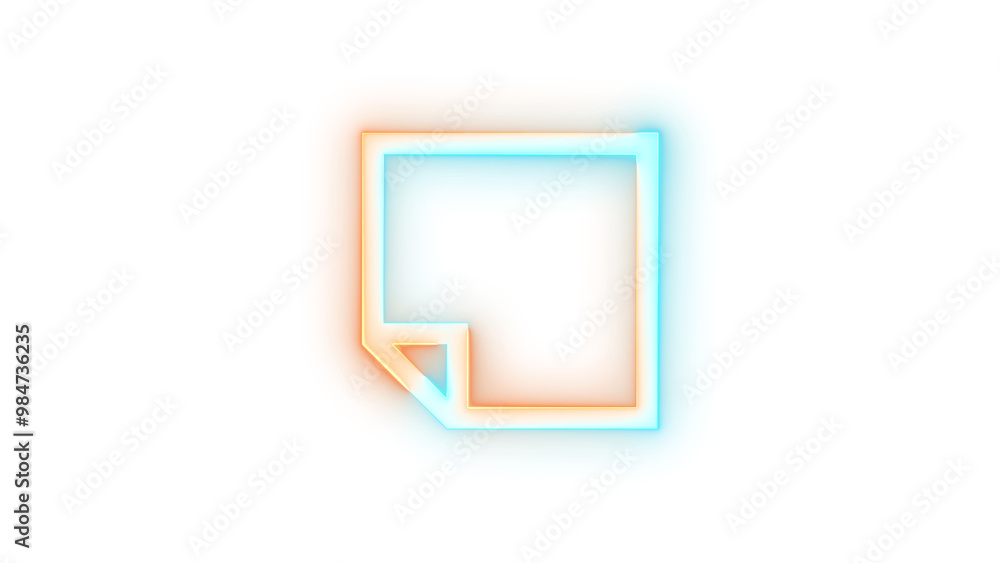Neon icon quick note symbol brown cyan color transparent background Neon icon quick note symbol brown cyan color transparent background