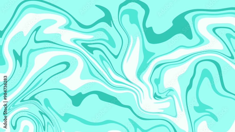 Fototapeta premium Abstract background of random green wave line texture. Green liquid abstract wallpaper