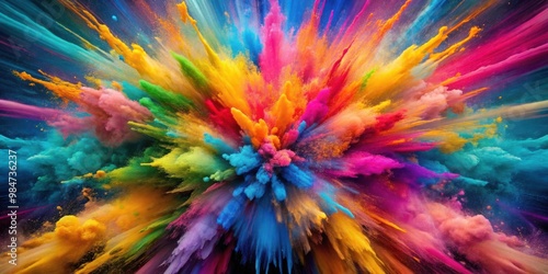 Abstract and vibrant explosion of colors in a limitless display of creativity, colorful, explosion, creativity