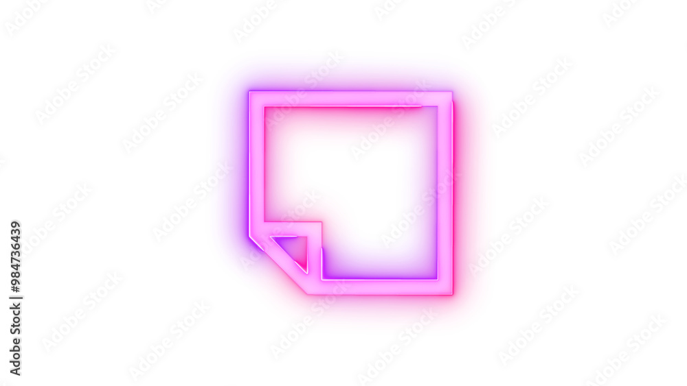 Neon icon quick note symbol purple pink color transparent background Neon icon quick note symbol purple pink color transparent background