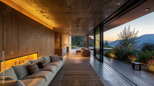 Wallpaper Mural A modern sustainable home with strategically placed solar tube lights, bringing natural sunlight into dark corners, reducing the need for electric lighting Torontodigital.ca